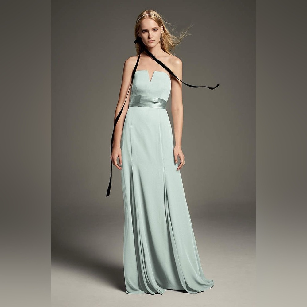 White by Vera Wang Strapless Crepe Soie Dress